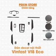 Vinfast VF8 interior decal stickers with matte carbon grain, glossy carbon grain, wood grain, high q