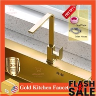 304 Gold Kitchen Faucet Sink Standard Tap Mixer Tap Water Tap Faucet Sinki Paip Sink Faucet Kitchen 