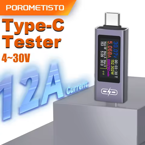 UT02C Multi-function USB Type-C Tester 12A Fast Charging Test PD2.0/3.0 QC3.0 Maximum Value Record V