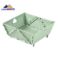 Plastic  Colander - Foldable Drain Basket with Resting Feet - Kitchen Food Strainer - Space-Saving  