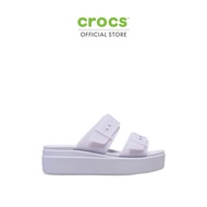 CROCS  รองเท้าแตะผู้หญิง BROOKLYN BUCKLE FROSTED LOW WEDGE  รุ่น 210980-5BR - PURPLE MOON