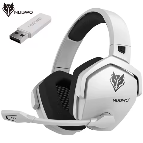 NUBWO G06 Dual Wireless Headsets Gamer 2.4GHz Bluetooth 5.3 Gaming Headphones with Microphone for PS