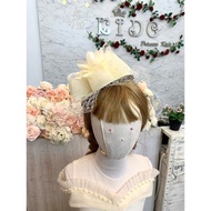 Children's Headband (Front Shop Is On Ratchada) KF673 Cream-Colored Big Flower Bow Mesh Decorated Wi