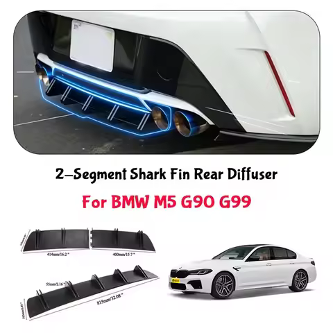 For BMW M5 G90 G99 Shark Fin Rear Diffuser Split Chassis Spoiler Auto Aerodynamic Parts Aerodynamic 