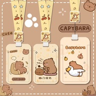 Kapibara Retractable Rope Cartoon Cute Student Campus Card Holder Food Card Bus Card Kindergarten Pi