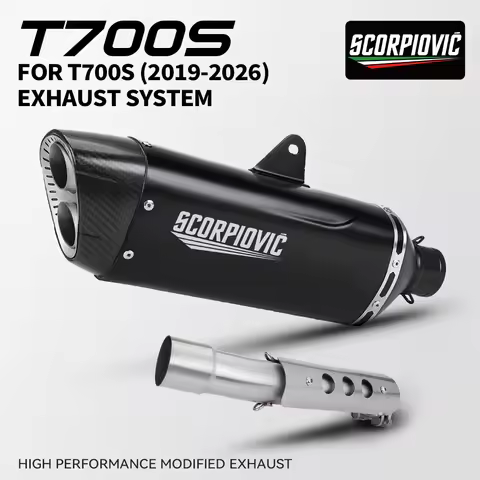 For Yamaha Tenere700 T700S 2019-2025 51mm K175 Dual Hole Modified Exhaust Mid Manifold Muffler Syste