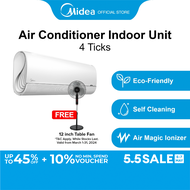 [System 1] Midea MSAS-12D + MAS-1S12D Single Split Aircon 12000 BTU, 4 Ticks Installation fee not included