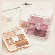 I Love Tits Cute 7-Color Eyeshadow Palette [KORI] I'm meme Pocket Makeup Small Square Box Magic Blus