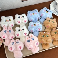 GANTUNGAN [FAFAFA] Soft Fur Keychain Colorful Fur Cat Keychain/