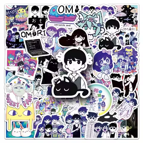 50pcs Horror Game Omori Graffiti Stickers Suitcase Stationery Laptop Computer Guitar Cell Phone DIY 