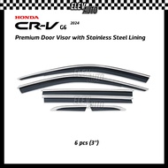 Honda CR-V CRV G6 2024 Premium Door Visor with Stainless Steel Chrome Lining Rain Guard Shield Acces