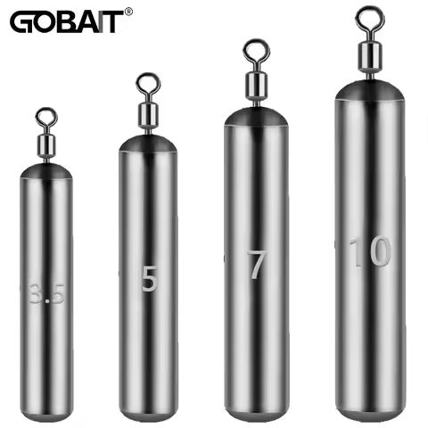 GOBAIT Fishing Sinker 3.5g 5g 7g 10g Weight 10PCS Slender Quick Rod Plumb Pendant Gear Swivel Metal 