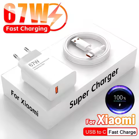 67W USB Fast Charger for Xiaomi 14t 13t 15 14 Ultra Redmi Note 14 13 12 Poco X7 F7 M6 X6 F6 Pro Quic