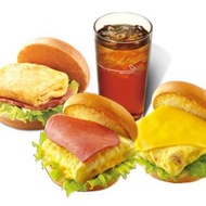 早餐 摩斯漢堡 火腿歐姆蛋堡 / 蕃茄吉士蛋堡 / 培根雞蛋堡 三選一 + 冰紅茶(L)兌換券