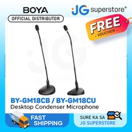 BOYA BY-GM18C Series 18" Desktop Gooseneck Condenser Cardioid Microphone (Plug &amp; Play) for PC, Computer, Laptop, Video Conference, Meeting - XLR Connector &amp; Triple A (AAA) Battery / 3.5mm Audio Jack &amp; USB Type C | BY-GM18CB BY-GM18CU | JG Superstore