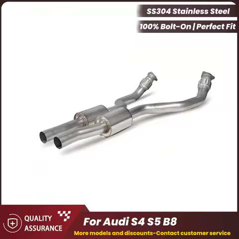 ECCF Sports Resonant tube With Resonators For Audi S4 S5 B8 Aggressive Exhaust Sound High Flow Perfo