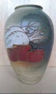 早期手拉柸花瓶好采頭陶瓷甕