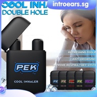 INTR Pek Liver Cleansing Nasal Herbal Box Double-hole Refreshing Stick For Sleepy Driving Cool Oil Anti-sleeping/pek Double-hole Flip-top Nose-opening Refreshing Stick
