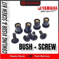 YAMAHA LC135 V2 V3 V4 V5 V6 V7 Y15ZR NVX155 NVX COWLING VISOR SCREW SET COWLING SCREW & BUSH  1SET 4