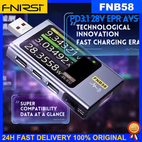 Fnirsi FNB58 USB Tester Voltmeter Ammeter Fast Charge TYPE-C Detection Trigger Capacity Measurement 