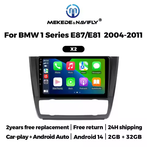 NaviFly 9inch 2Din Head Unit Android 14 Car Radio Multimedia Video Player GPS BT For BMW 1 Series E8