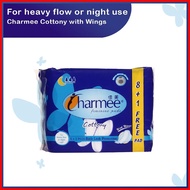 ☇ ✍ ⚷ CHARMEE Feminine Pads Cottony for Heavy Flow 8 + 1s With Wings