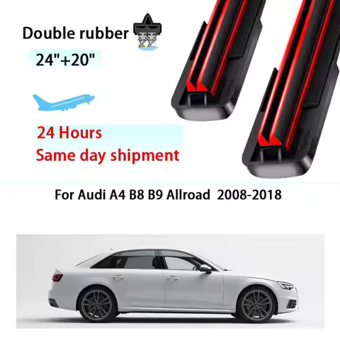 For Audi A4 B8 B9 Allroad Double rubber Front Wiper Blades 2008-2018 2012 2017 Windscreen Windshield