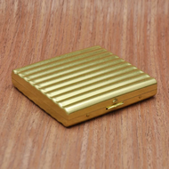 KUBOY-Brass Metal Cigarette Box Wave Corrugated Shape Gift 8.084mm 20 Cigarette