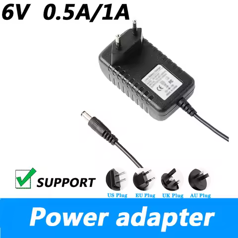 Power Supply AC/DC 6V 0.5A 1A 500Ma 4.0x1.7mm Adapter Charger For OMRON I-C10 M2 M3 M7 M10 M6 Blood 