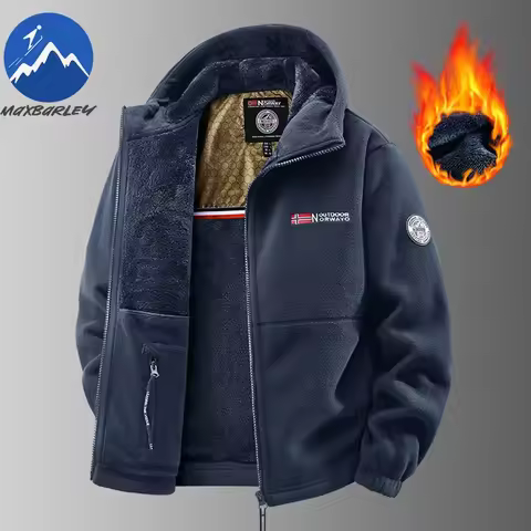 Hot Selling Men's Autumn and Winter Hooded Norwegian Fleece Jacket, Fleece Jacket, Outdoor Couple Pl