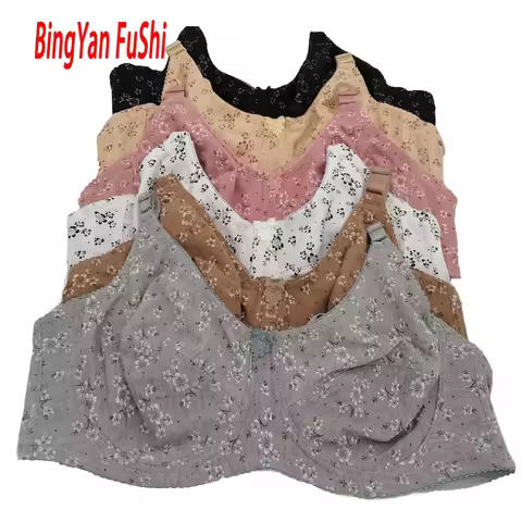 Top Lingerie For Ladies Bra For Women Comfotable Cotton Push-up Bralette Plus Bands Size 115 110 105