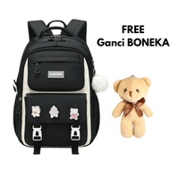 Tas Ransel Anak Perempuan Karissa dengan Tali Serat Mikro Trendi & Aksi - Waterproof Sporty Laptop B