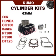 62MM Standard Block SetCG150 Italika RT180 FT180 FT DT125 62 MM Cylinder Blok Assy Kit Complete Pist