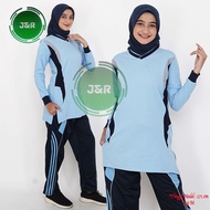 STELAN OLAHRAGA MUSLIMAH TUNIK TANGAN MANSET/KARET WARNA TERRACOTA