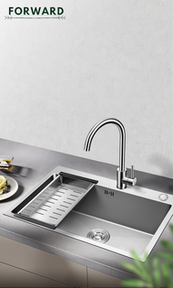 ซิงค์ล้างจาน อ่างล้างจาน ซิงค์ฝัง สแตนเลสซิงค์ อ่างล้างจาน1หลุม แสตนเลสเกรด 304 อ่างล้างจานสแตนเลสซิงค์304 Kitchen sink stainless steel sink FS1315R