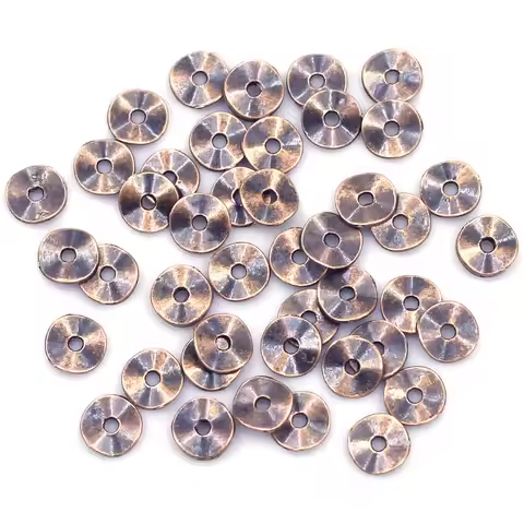 Spacer Beads Wave Round Tortuose Ring Copper Tone For Charm Bracelets Jewelry DIY Findings 9mm