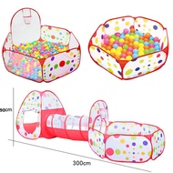 1.5M Large Ball Pit Portable Baby Playpen With Basket Hoop Folding Ocean Ball Pool With Crawl Tunnel Camping Tent Toys For Kids