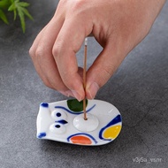 Japanese style groceries  Ceramic Censer Joss-Stick Rack Incense Holder Plate Sauce Plate Oil Disc Ornaments Creative Ho