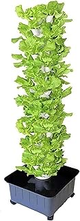 Hydroponics Growing System Indoor Garden Hydroponic Tower Growing Sytem 15 Floors 45 Plants Sites Indoor Vertical Gardening Grow Kit with Pump and Movable Water Tank-1PC