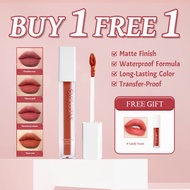 GLOECCENS Lipstik Cecair Matte - Tahan Lama, Waterproof & Tidak Luntur