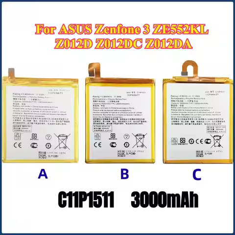 High Quality 3000mAh C11P1511 Battery For ASUS ZF3 5.0/ZE552KL/Z012DC/Z012DA