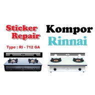Rinnai RI-712 GA Stove Repair Sticker