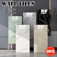 50PCS Marble Wallpaper 30X60CM Self-Adhesive Waterproof decor wall PVC printed wallpaper Tiles Stick