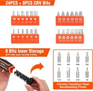 ValueMax 34PCS Multi-Bit Ratcheting Screwdriver Set Tool Portable Multi-Purpose Ratchet Screw-Driver