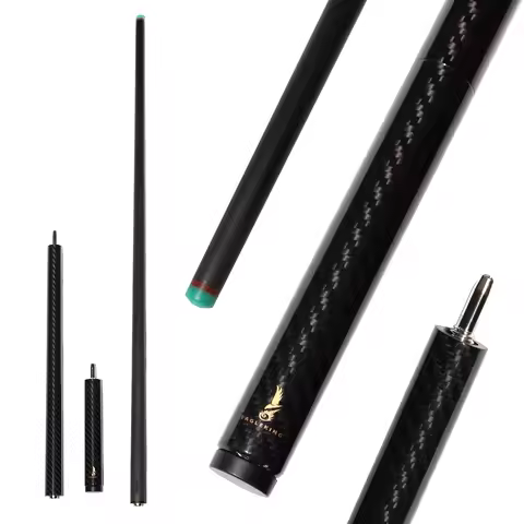 Carbon Fiber 1240mm Extended Jump 3-Section Black Tech Pool Cue for Nine-ball