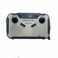 วิทยุพลังงานแสงอาทิตย์ AM/FM แบบพกพา Crank วิทยุไดนาโมวิทยุฉุกเฉิน 4000 mAh ไฟฉาย LED SOS ALARM สําห