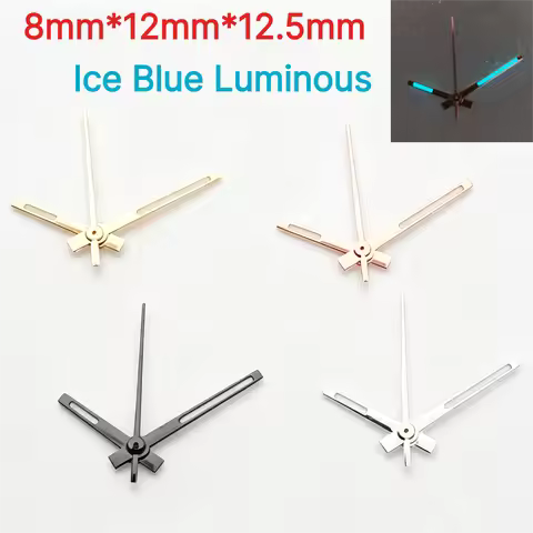 1Set/5Set Watch Hands Ice Blue Luminous for NH35 NH36 Movement Watch Hands Silver/Gold/Rose/Gun Colo