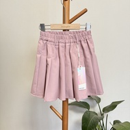 60325 Middle Big Children Girls Summer Pleated Elastic Waist Skirt Casual Skirt