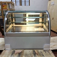 Brand new curved glass white cake display chiller freezer