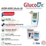 Glucodr Alat Test Gula Darah Auto Agm-4000 Meter &amp; Strip With Omron